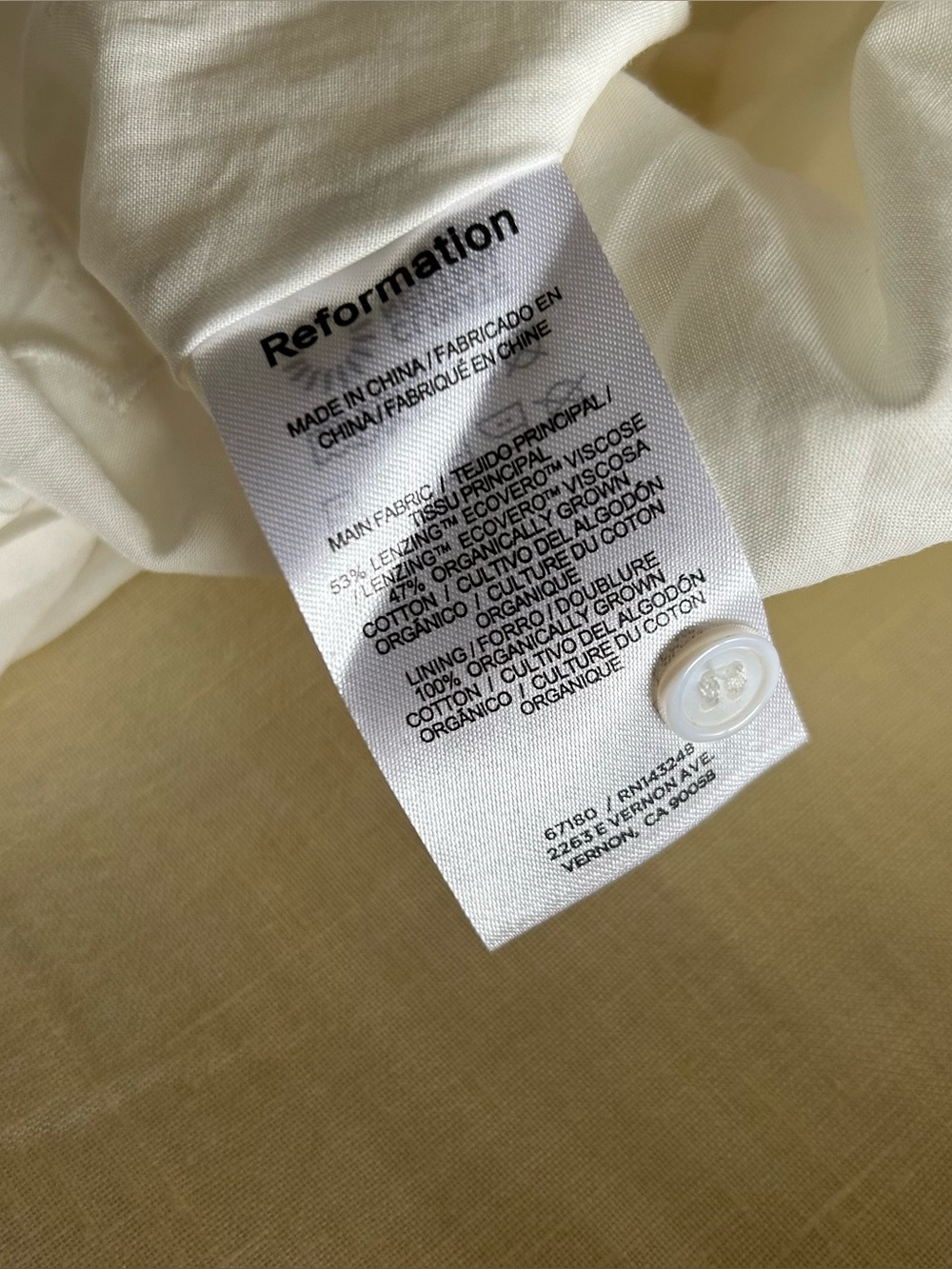 Reformation Haisley Blouse in White - Picture 9 of 11